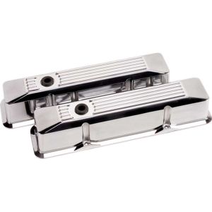 BILLET SPECIALTIES #95620 Valve Covers SBC Ribbed Polished Tall