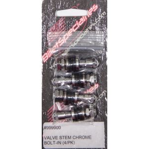 BILLET SPECIALTIES #999900 Valve Stem Chrome Bolt- In 4-PK