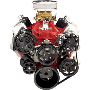 BILLET SPECIALTIES #BLK13220 SBC Tru Track Pulley System Black