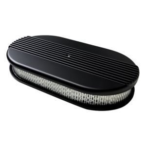 BILLET SPECIALTIES #BLK15640 Air Cleaner Large Oval Ribbed Black