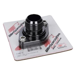 BILLET SPECIALTIES #BLK90119 Thermostat Housing -20AN Straight Up Chevy Black