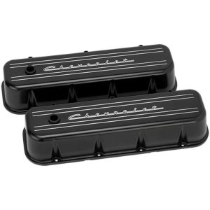 BILLET SPECIALTIES #BLK96123 BBC Tall Valve Cover Chevrolet Script Black