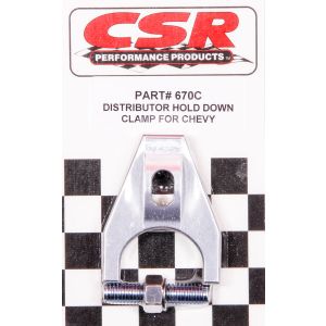 CSR PERFORMANCE #670C Chevy Distributor Hold Down Clamp - Clear