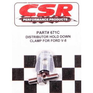 CSR PERFORMANCE #671C Ford V8 Distributor Hold Down Clamp - Clear