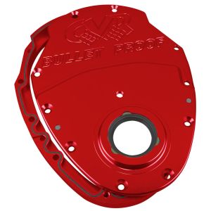 CVR PERFORMANCE #TC2350R SBC Billet Timing Cover 2-Piece Red