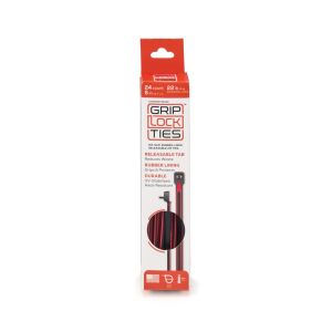 GRIP LOCK TIES #G5-BKRD-X24 Zip Ties 5in Releasable Black / Red 24pk