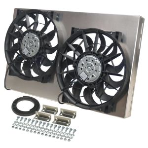 DERALE #16825 Dual RAD Fan w/Alum Shroud Assembly