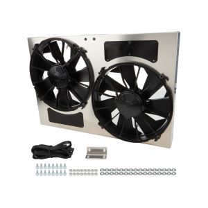 DERALE #16826 Dual RAD Fan w/Alum Shroud Assembly