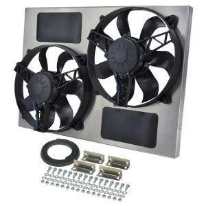 DERALE #16833 Dual RAD Fan w/Alum Shroud Assembly