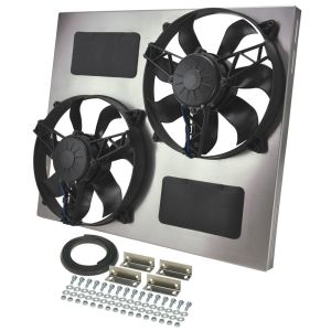 DERALE #16835 Dual RAD Fan w/Alum Shroud Assembly