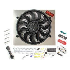DERALE #66821 PWM Single RAD Fan/ Aluminum Shroud Assembly