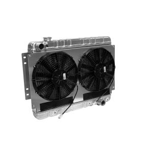 DEWITTS RADIATOR #32-4139002A Radiator w/Fans Chevelle 66-67 Auto Trans Raw