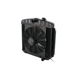 DEWITTS RADIATOR #32-6239013A Radiator w/Fans 55-57 Chevy LS Auto Trans Blk