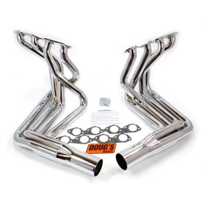 DOUGS HEADERS #D381-C BBC Side Mount Headers - Chrome - 63-82 Vette