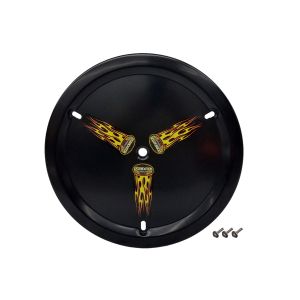 DOMINATOR RACE PRODUCTS #1030-B-BK Wheel Cover Aluminum Bolt-On 15in Black