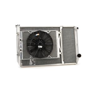 FLUIDYNE PERFORMANCE #MGM.SLM.OPEN Radiator Dbl 29x18 W/Oil Cooler Fan w/ Fill Neck
