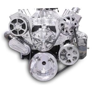 EDDIE MOTORSPORTS #MS107-55BP Serperntine Pulley Kit Small Block Chevy