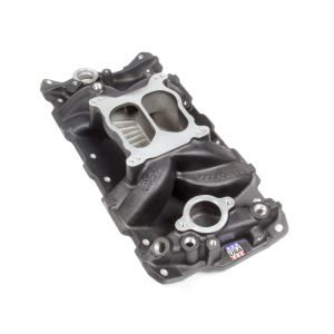 EDELBROCK #26013 SBC Performer Air Gap Manifold - 262-400 Black