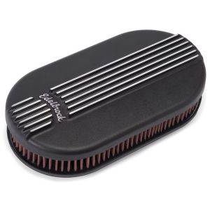 EDELBROCK #41153 Billet Alum. Single Carb A/C - Small Oval- Black