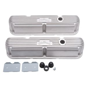 EDELBROCK #41769 Valve Cover Kit Classic Finned SBM LA