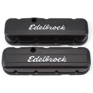 EDELBROCK #4683 Signature Series Valve Covers - BBC Tall Black