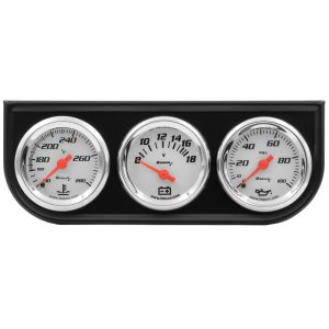 EQUUS #E5100 1-1/2 Dia Triple Gauge Set w/Black Panel