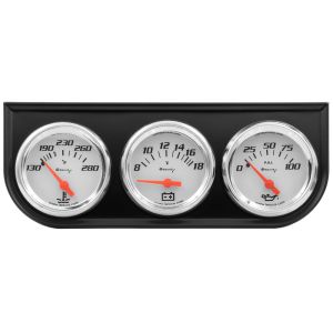 EQUUS #E5200 2.0 Dia Triple Gauge Set w/Black Panel