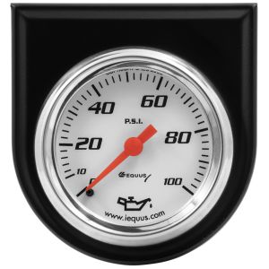 EQUUS #E5244 2.0 Dia Oil Pressure Gauge w/Black Panel