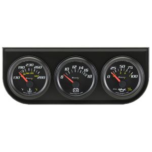 EQUUS #E6200 2.0 Dia Triple Gauge Set w/Black Panel