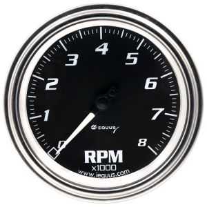 EQUUS #E7068 3-3/8 Dia Tachometer 8000 RPM Chrome