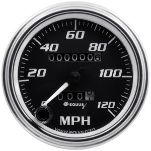 EQUUS #E7072 3-3/8 Dia Speedometer 0-120 MPH Chrome Mech