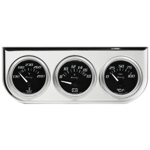 EQUUS #E7200 2.0 Dia Triple Gauge Set w/Chrome Panel