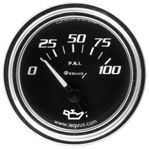 EQUUS #E7234 2.0 Dia Oil Pressure Gauge Chrome  0-100psi