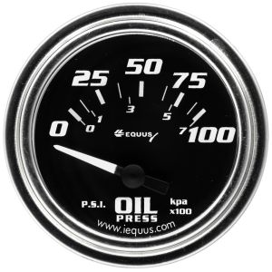 EQUUS #E7264 2.0 Dia Oil Pressure Gauge Chrome  0-100psi