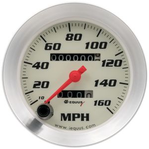 EQUUS #E8076 3-3/8 Dia Speedometer 0-160 MPH Silver
