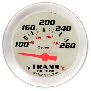 EQUUS #E8241 2.0 Dia Trans Temp Gauge Silver 100-280