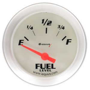 EQUUS #E8363 2.0 Dia Fuel Level Gauge Silver