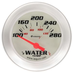 EQUUS #E8462 2-5/8 Dia Water Temp Gauge Silver 100-280