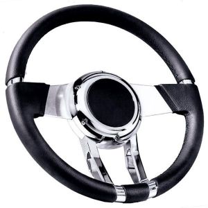 FLAMING RIVER #FR20150 WaterFall Steering Wheel Black