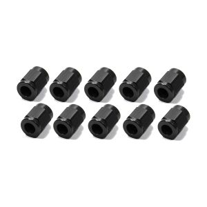 FRAGOLA #481803-BL-10 #3 Aluminum Tube  Nuts (10pk) Black
