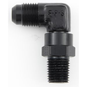 FRAGOLA #499106-BL #6 x 1/4 MPT 90 Deg Swivel Adapter Black
