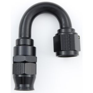 FRAGOLA #681808-BL Hose Fitting #8 180 Deg PTFE Black