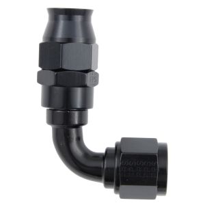 FRAGOLA #689006-BL Hose Fitting #6 90 Deg PTFE Black