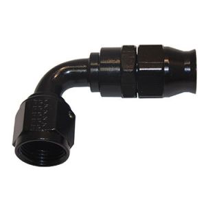 FRAGOLA #689012-BL Hose Fitting #12 90 Deg PTFE Black