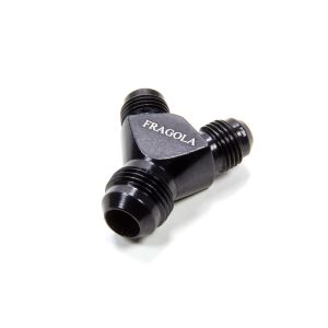 FRAGOLA #900609-BL 8an Y-Male Fitting w/ Dual 6an outlets Black
