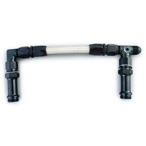 FRAGOLA #920003-BL #8 Fuel Line Kit 7/8-20 Dual Inlet 4150 Black
