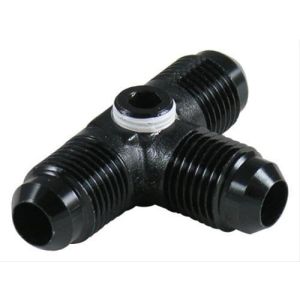 FRAGOLA #997406-BL 6an Male Tee Fitting w/ 1/8 FPT Port Black