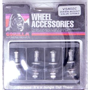 GORILLA #VS402C 4 Valve Stems Inner Mount Bolt On Chrome