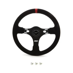 GRANT #1081 13in Red Stripe Race Steering Wheel Suede
