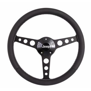 GRANT #1929 Classic Series Blk Wheel Jeep Logo/Install Kit
